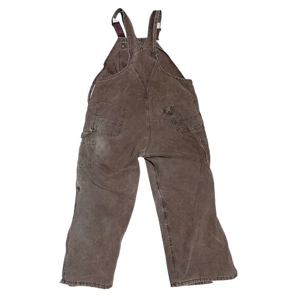 Carhartt Bib Overalls 46 X 30 Brown Duck Double knee Insulated R27 CHT USA Made - Picture 2 of 10